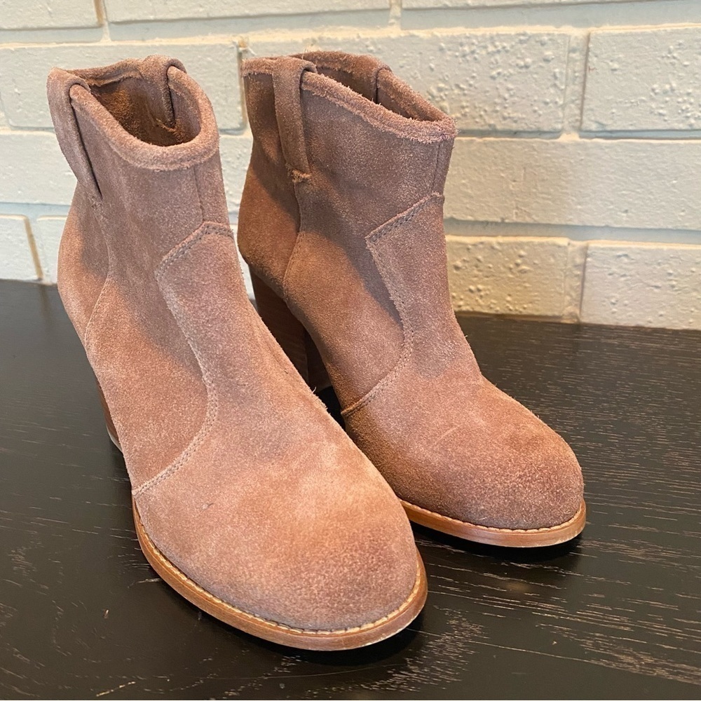 Splendid, Women’s Lakota Western Ankle Suede Boots Booties Beige Size 8